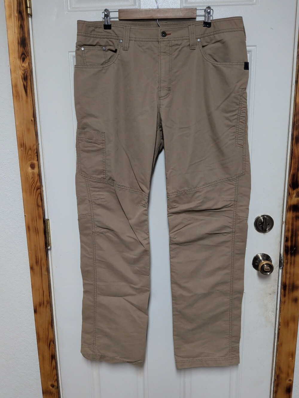 LL Bean Riverton Pants Men's 38x34 Tan Athletic Fit Straight Leg Hiking